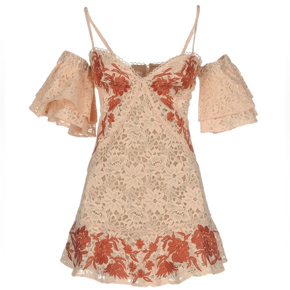 For Love & Lemons Matador Pink Lace Mini Dress - Picture 2 of 11